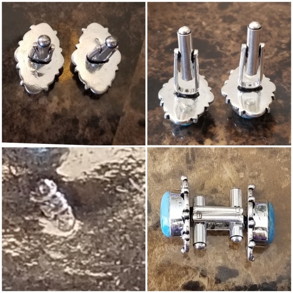 Genuine, Beautiful Larimar Cufflinks .90" - Picture 3 of 4